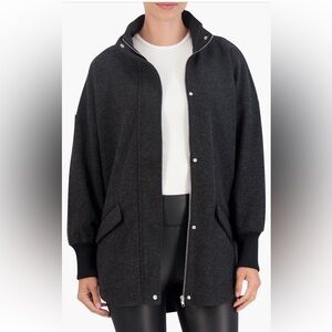 Ookie & Lala Faux Cashmere Rib Cuff Jacket Dark Charcoal Size Medium